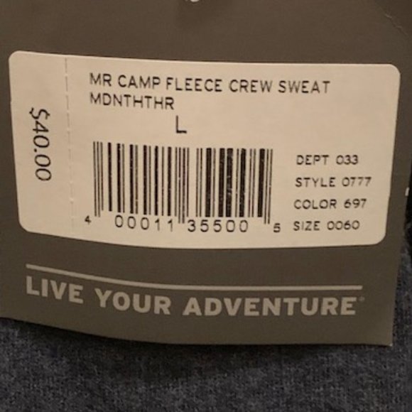 Eddie Bauer Men Midnight Heather Sweatshirt L NWT - Picture 4 of 7